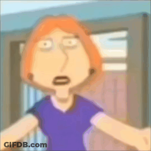 A Blurry Image Of A Cartoon Character With Orange Hair GIF