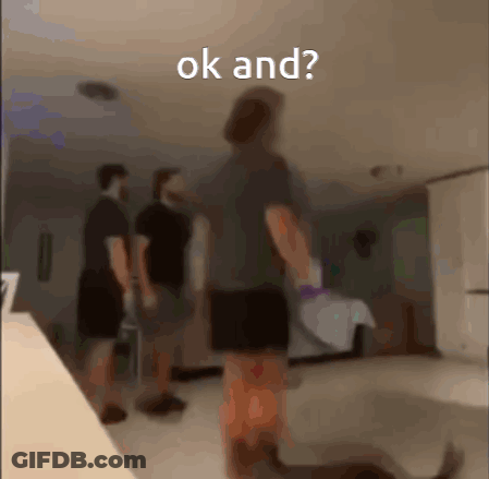 A Blurry Photo Of A Person Standing In A Room With The Words Ok And Written On The Bottom GIF
