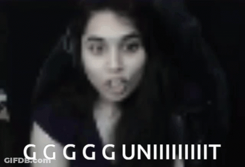 A Blurry Photo Of A Woman With The Words Gg Gun Written On The Bottom GIF