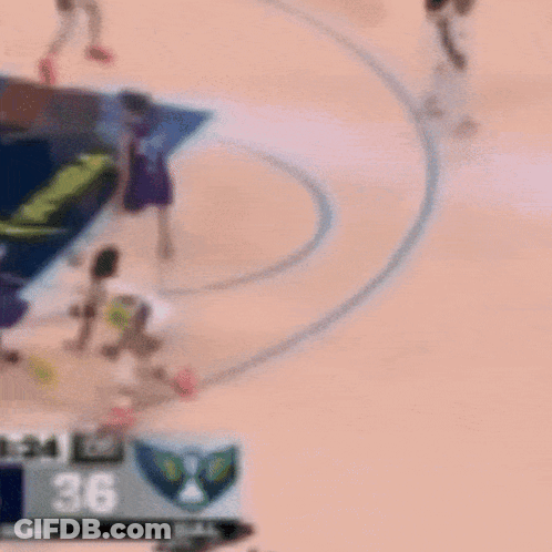 A Blurry Picture Of A Basketball Game With The Number 36 In The Corner GIF