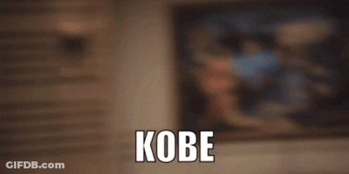 A Blurry Picture Of A Boy With The Word Kobe On The Bottom Left GIF