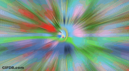 A Blurry Picture Of A Cartoon Character Going Through A Hoop GIF