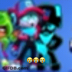 A Blurry Picture Of A Cartoon Character With Three Tears Coming Out Of His Eyes GIF