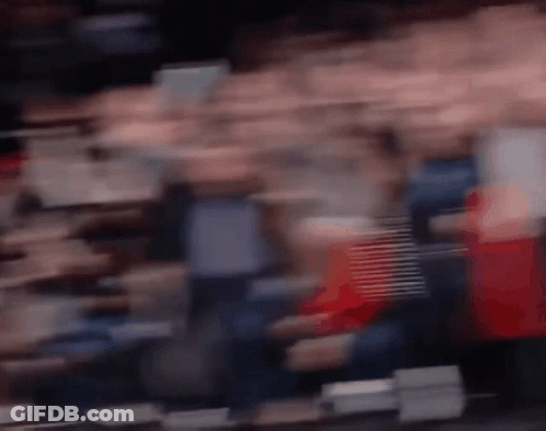 A Blurry Picture Of A Crowd Of People In A Stadium . GIF
