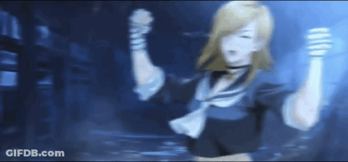 A Blurry Picture Of A Girl With Her Arms Up GIF
