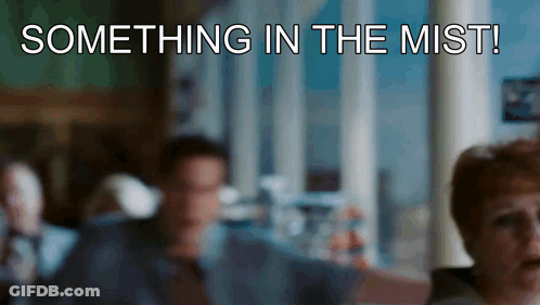 A Blurry Picture Of A Group Of People With The Words Something In The Mist GIF