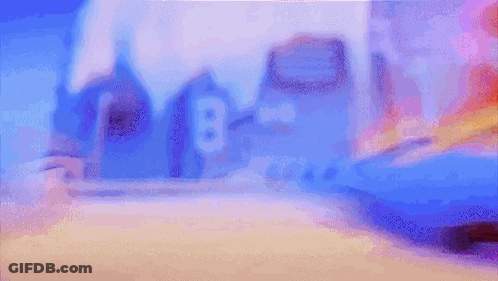 A Blurry Picture Of A House With A Number 8 On It GIF