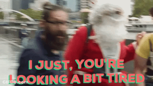 Blurry Santa Claus Tired Looking GIF