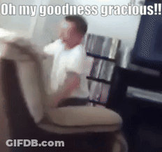 A Blurry Picture Of A Man Sitting In A Chair With The Caption Oh My Goodness Gracious ! GIF