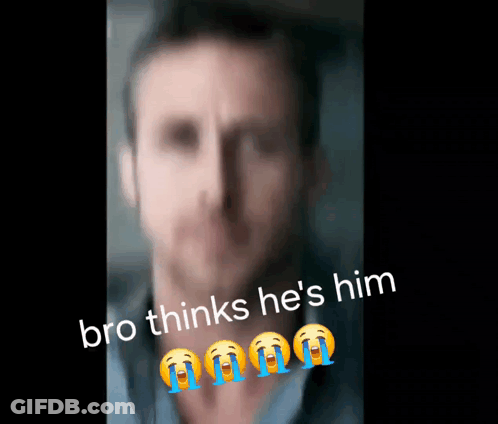 Blurry Man With Bro Thinks He's Him Caption GIF