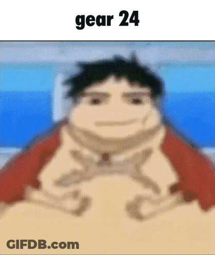 A Blurry Picture Of A Man With The Words Gear 24 Written Above Him GIF