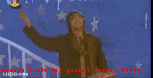 A Blurry Picture Of A Man With The Words Kun Lok Ki Pari Hau Tmi GIF