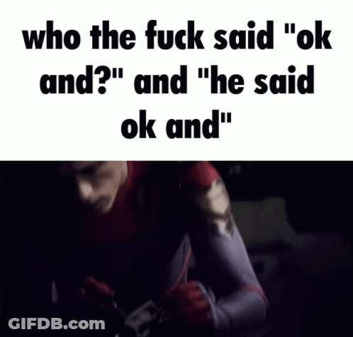 A Blurry Picture Of A Man With The Words Who The Fuck Said " Ok And " And " He Said Ok And " GIF