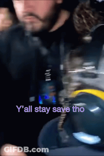A Blurry Picture Of A Man With The Words " Y 'All Stay Save Tho " GIF