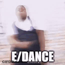 A Blurry Picture Of A Person Dancing With The Words E / Dance Written On It . GIF