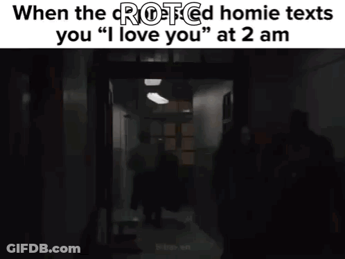 A Blurry Picture Of A Person In A Dark Room With The Words `` I Love You '' Written On It . GIF
