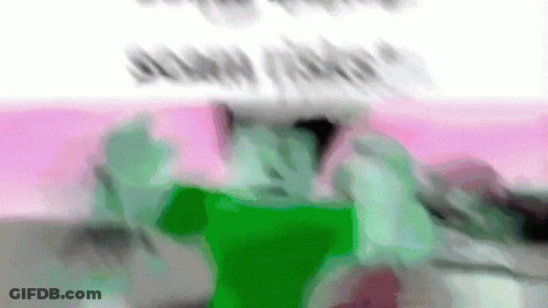 A Blurry Picture Of A Person In A Green Shirt And A Pink Background That Says ' I Love You ' GIF