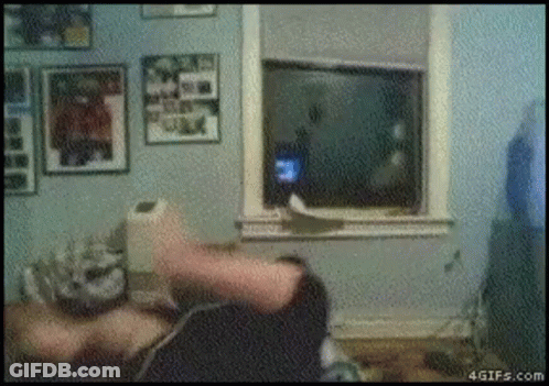 A Blurry Picture Of A Person Looking Out A Window With The Number 3 On The Screen GIF
