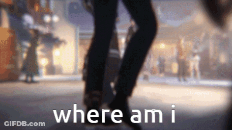 A Blurry Picture Of A Person 'S Feet With The Words Where Am I Written Below Them GIF