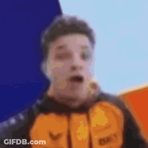 A Blurry Picture Of A Person Wearing A Shirt That Says ' Cb ' On It GIF