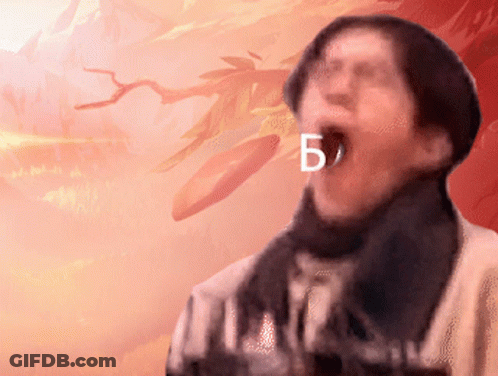 A Blurry Picture Of A Person With The Letter B In The Mouth GIF