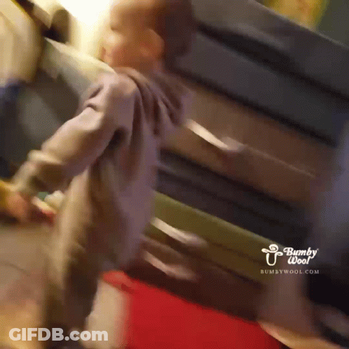 A Blurry Picture Of A Person With The Words Bumpy Woof On The Bottom Right GIF