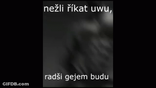 A Blurry Picture Of A Person With The Words ` ` Nezli Rikat Uwu Radsi Gejem Budu ` ` GIF
