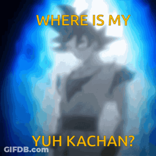 A Blurry Picture Of A Person With The Words Where Is My Yuh Kachan GIF