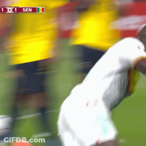 A Blurry Picture Of A Soccer Game With The Score 1 To 1 GIF