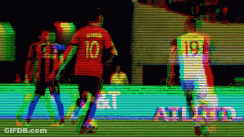 A Blurry Picture Of A Soccer Game With The Word Athletic In The Corner GIF