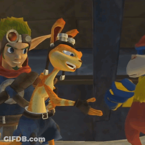 A Blurry Picture Of A Video Game Character Named Jak GIF