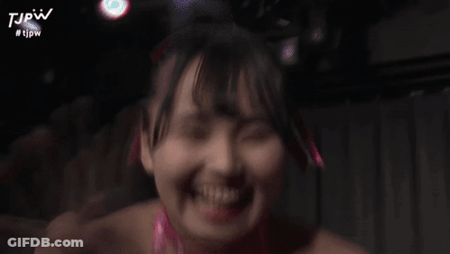 A Blurry Picture Of A Woman With The Hashtag #Tjpw On The Bottom Right GIF