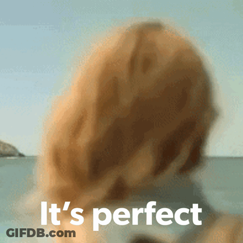 A Blurry Picture Of A Woman With The Words It 'S Perfect GIF