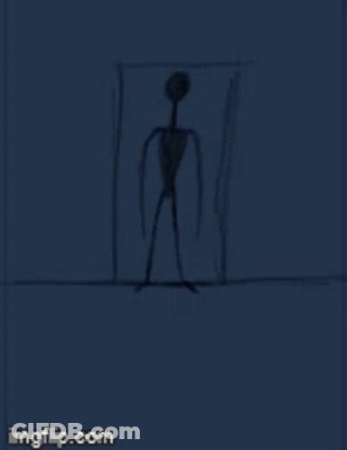 A Blurry Picture Of Two Yellow Eyes On A Blue Background With Imgflip.com At The Bottom GIF