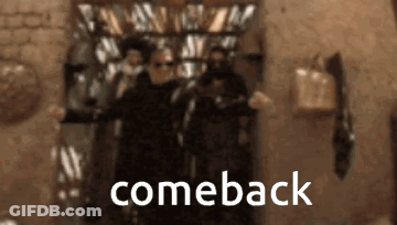 A Blurry Picture With The Word Comeback In White GIF