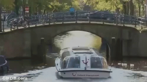 A Boat That Says Holland International On The Back GIF