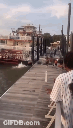 A Boat With The Word Gladwell On The Front GIF