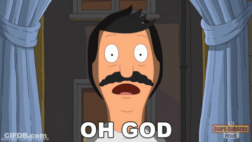 A Bob 'S Burgers Movie Poster With A Surprised Bob GIF