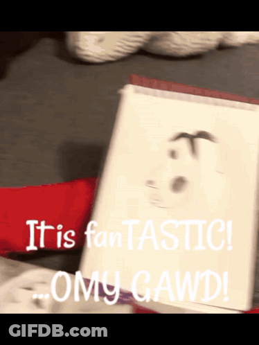 A Book Is Open To A Page That Says Omy Gawd GIF