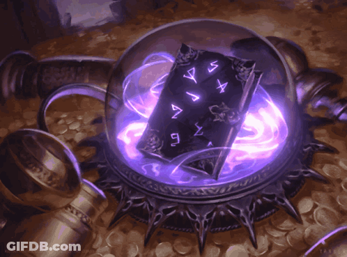 A Book Is Surrounded By Purple Light And Has The Letters X And A On It GIF