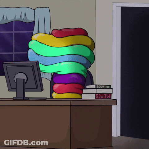 Memes Book And Stack Of Books On Desk GIF