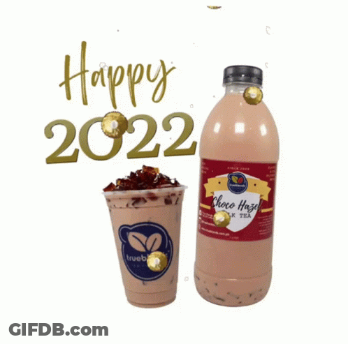 A Bottle Of Choco Hazel Milk Tea Next To A Cup GIF