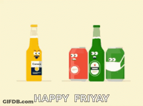 A Bottle Of Corona Beer Is Next To A Can Of Soda And A Bottle Of Beer GIF