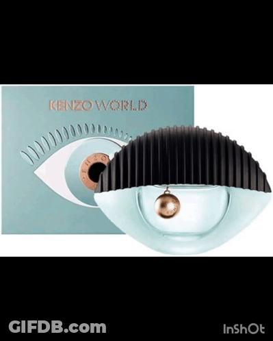 A Bottle Of Kenzo World Perfume Sits Next To A Box GIF