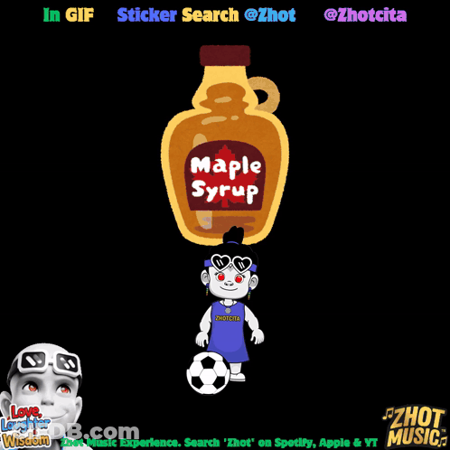 A Bottle Of Maple Syrup Is Shown In A Sticker Search Advertisement GIF