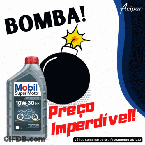 A Bottle Of Mobil Super Moto 10W 30 Mx Oil GIF