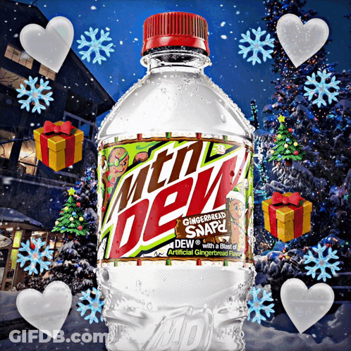 A Bottle Of Mtn Dew Gingerbread Snap GIF