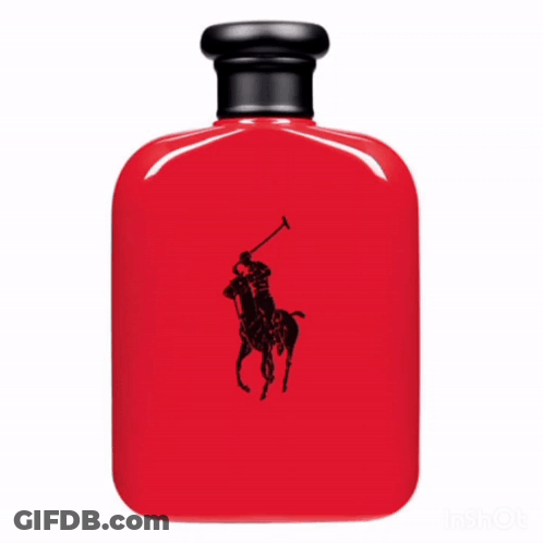 A Bottle Of Ralph Lauren Polo Red Cologne GIF