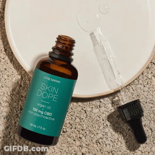 A Bottle Of Skin Dope Argan Oil With A Dropper GIF