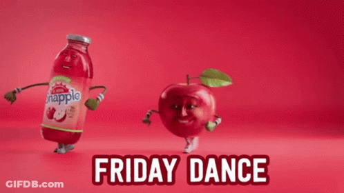 A Bottle Of Snapple Juice And An Apple With Arms And Legs GIF